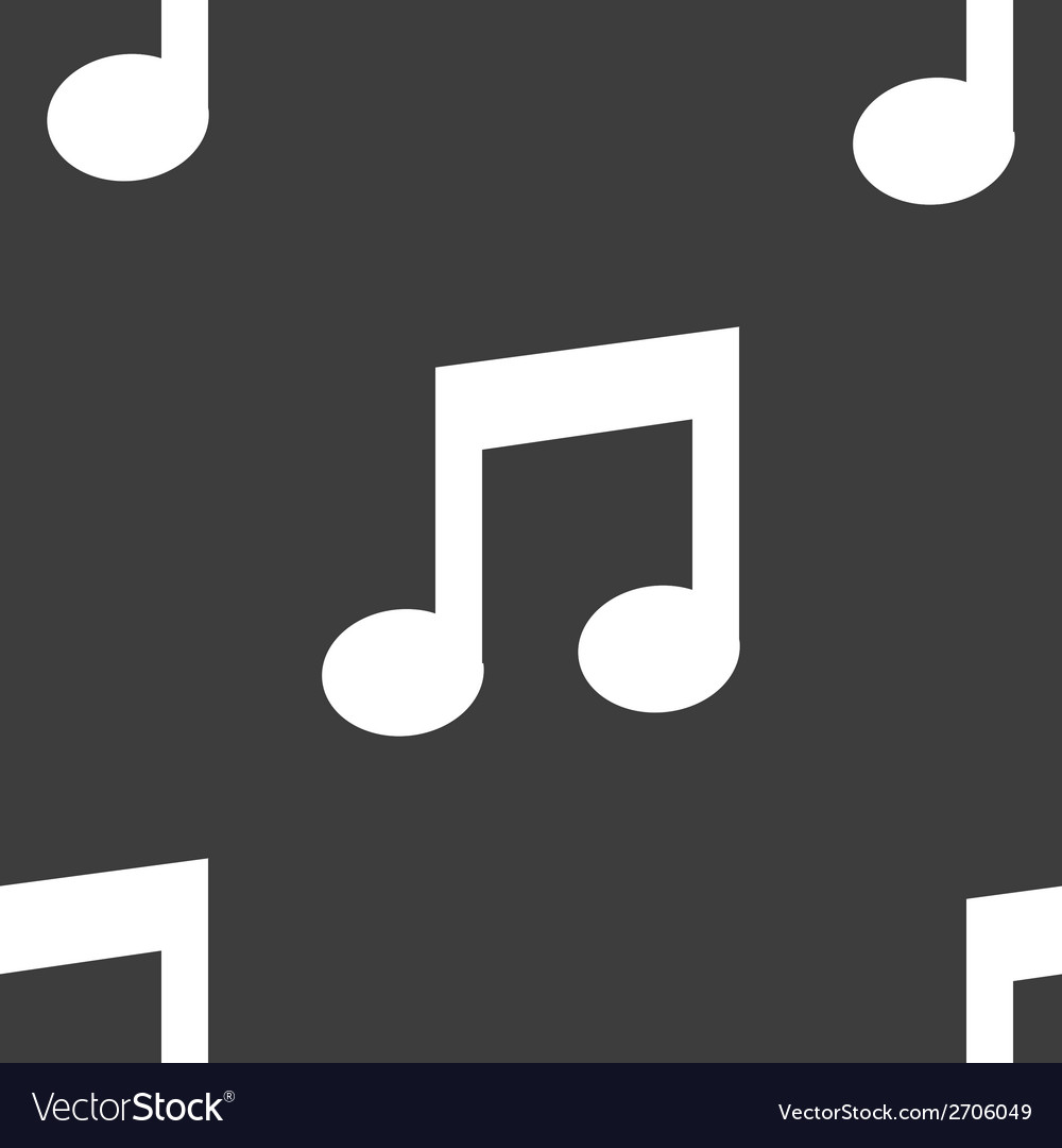 Music note web icon flat design seamless pattern