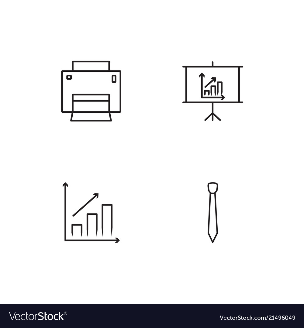 Office linear icons set simple outline