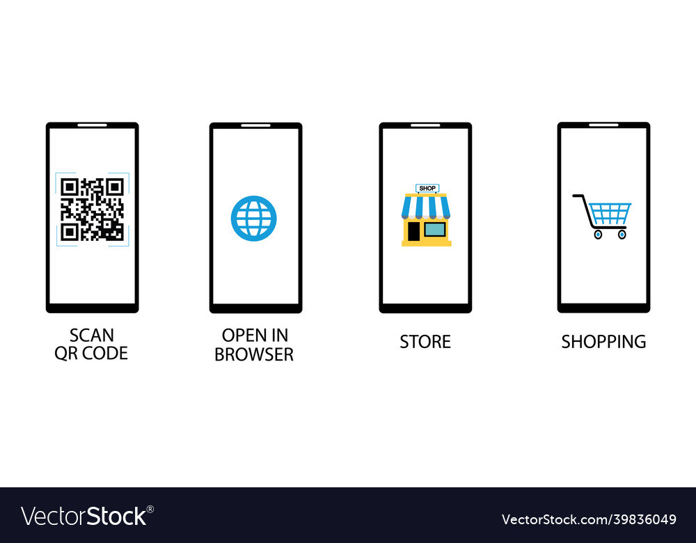 Qr code scan icon with smartphone vector image Qr code scan icon with smartphone