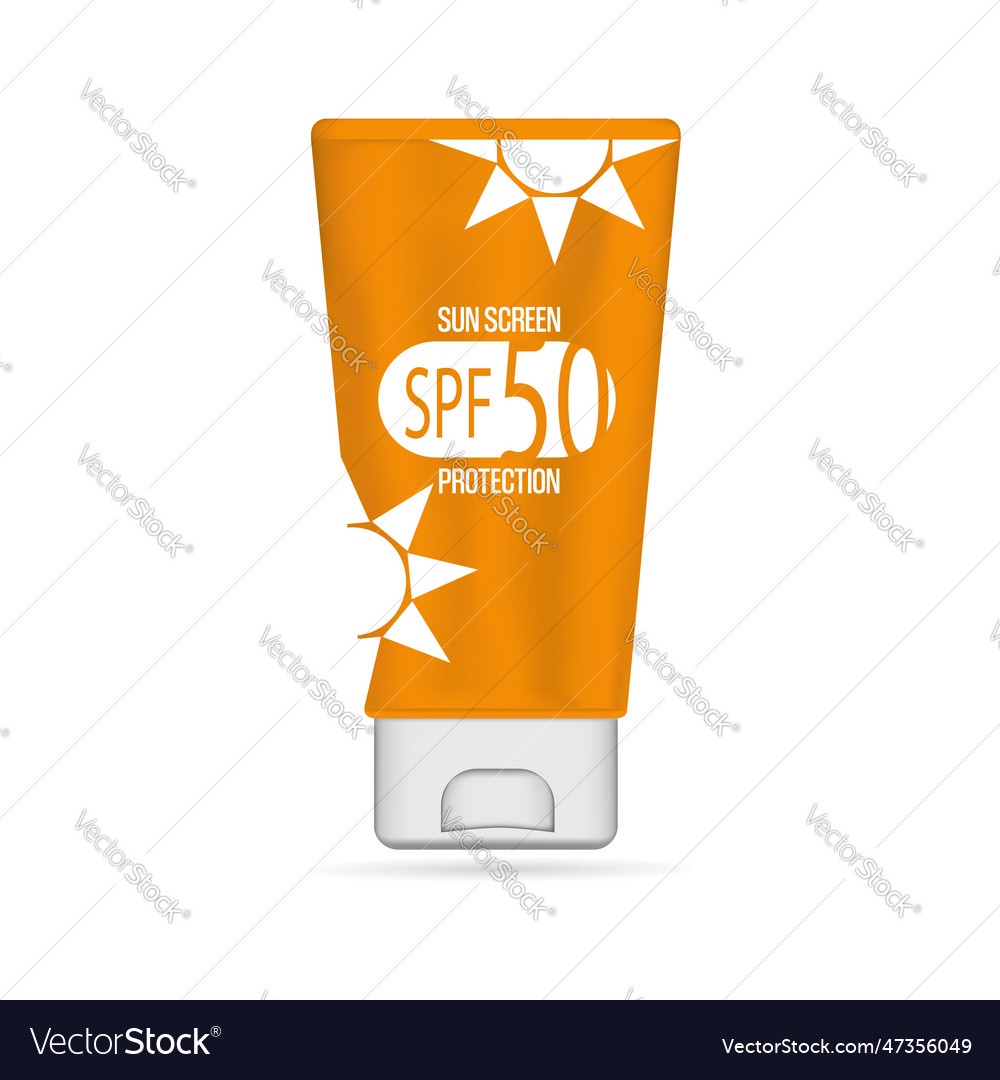 Realistic sunscreen cosmetic lotion tubes Vector Image