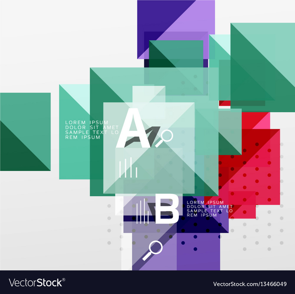 Repetition of overlapping color squares vector image Repetition of overlapping color squares