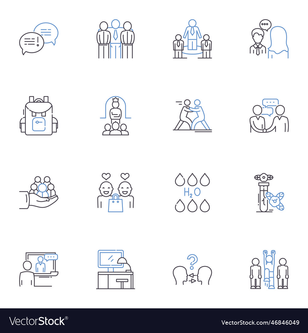 Role modeling and example line icons collection vector image Role modeling and example line icons collection