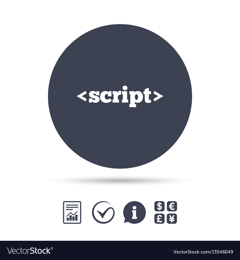 Script sign icon javascript code symbol vector image Script sign icon javascript code symbol