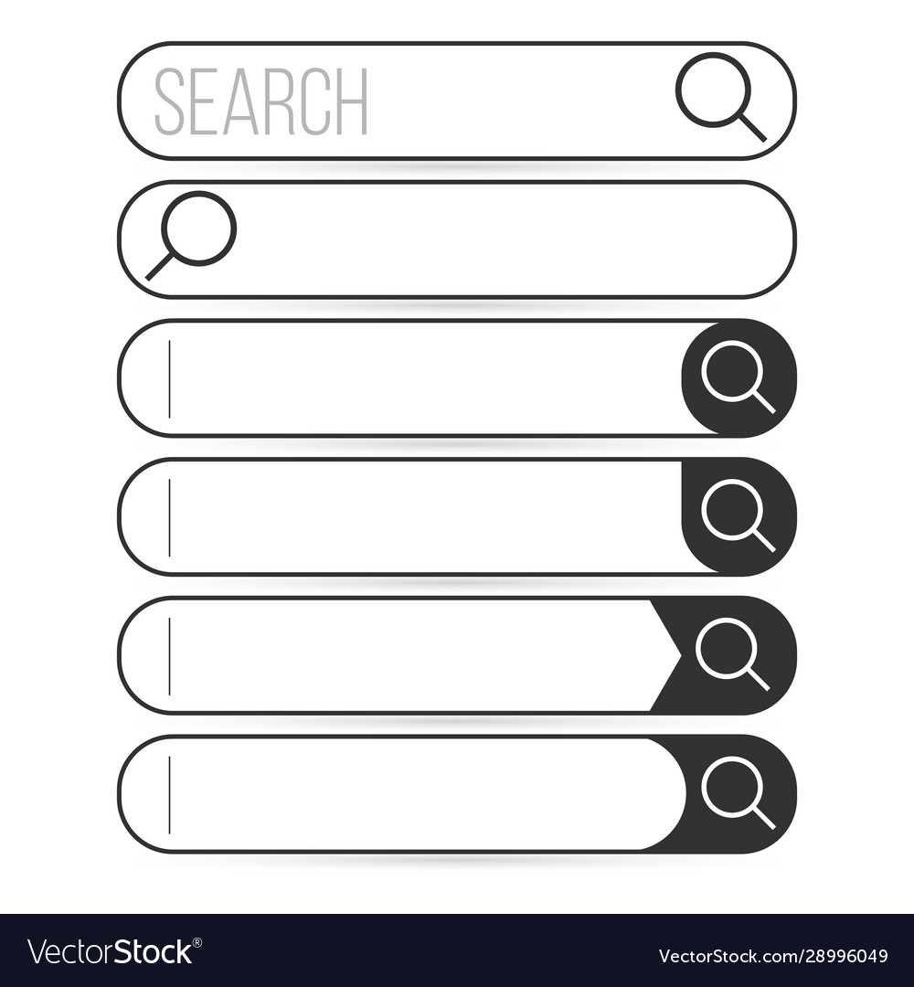 Search bar element design set boxes