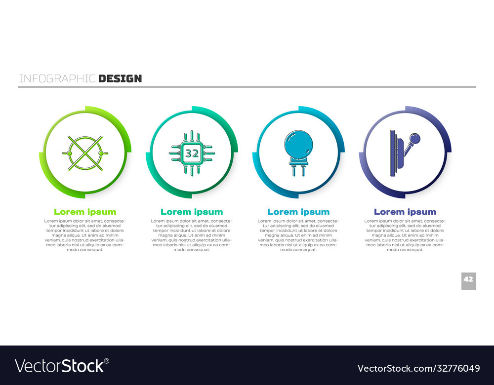 Set electric circuit scheme processor vector image Set electric circuit scheme processor