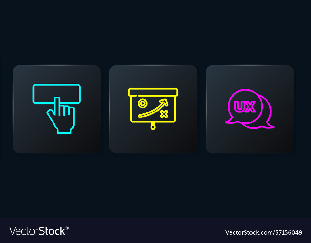 Set line keyboard ui or ux design and planning vector image Set line keyboard ui or ux design and planning