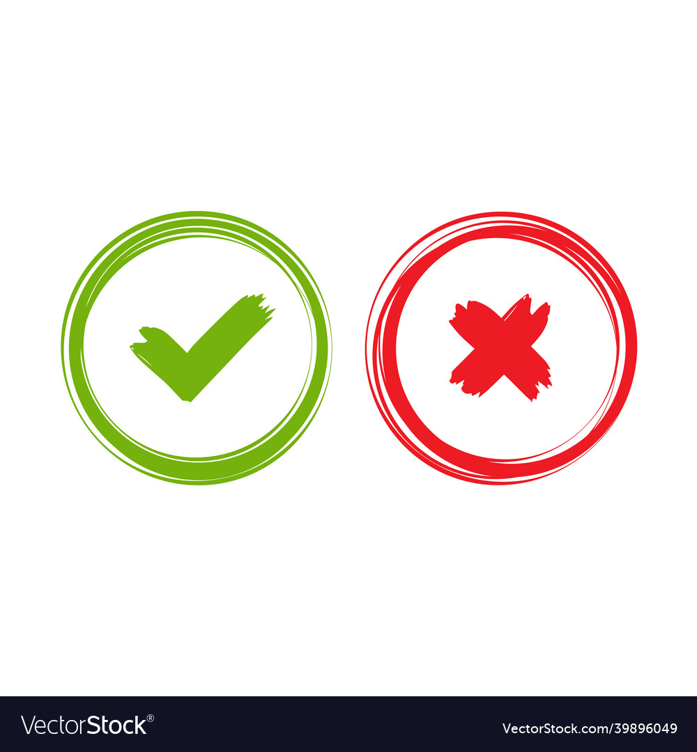 Set von Kontrollzeichen-Symbolen grüner Hand gezogen Tick vector image Set von Kontrollzeichen-Symbolen grüner Hand gezogen Tick
