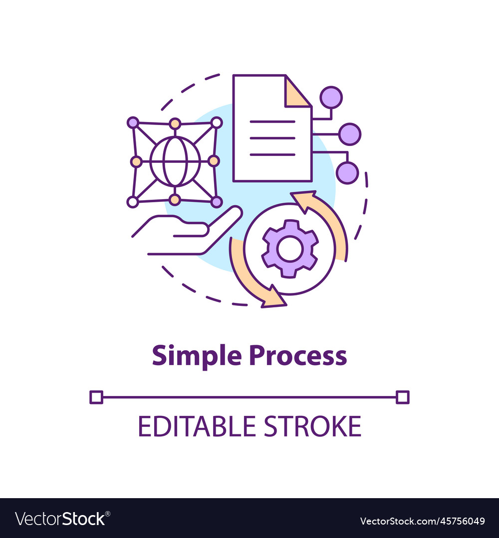 Simple process concept icon Royalty Free Vector Image