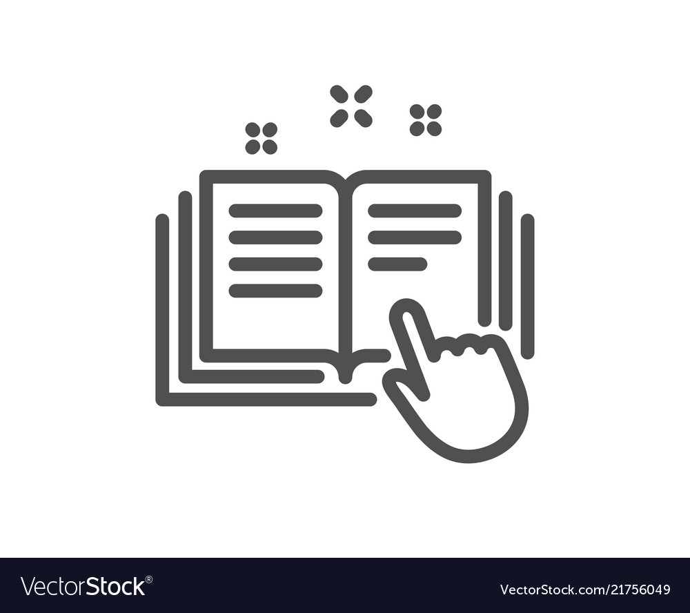 Technical documentation line icon instruction