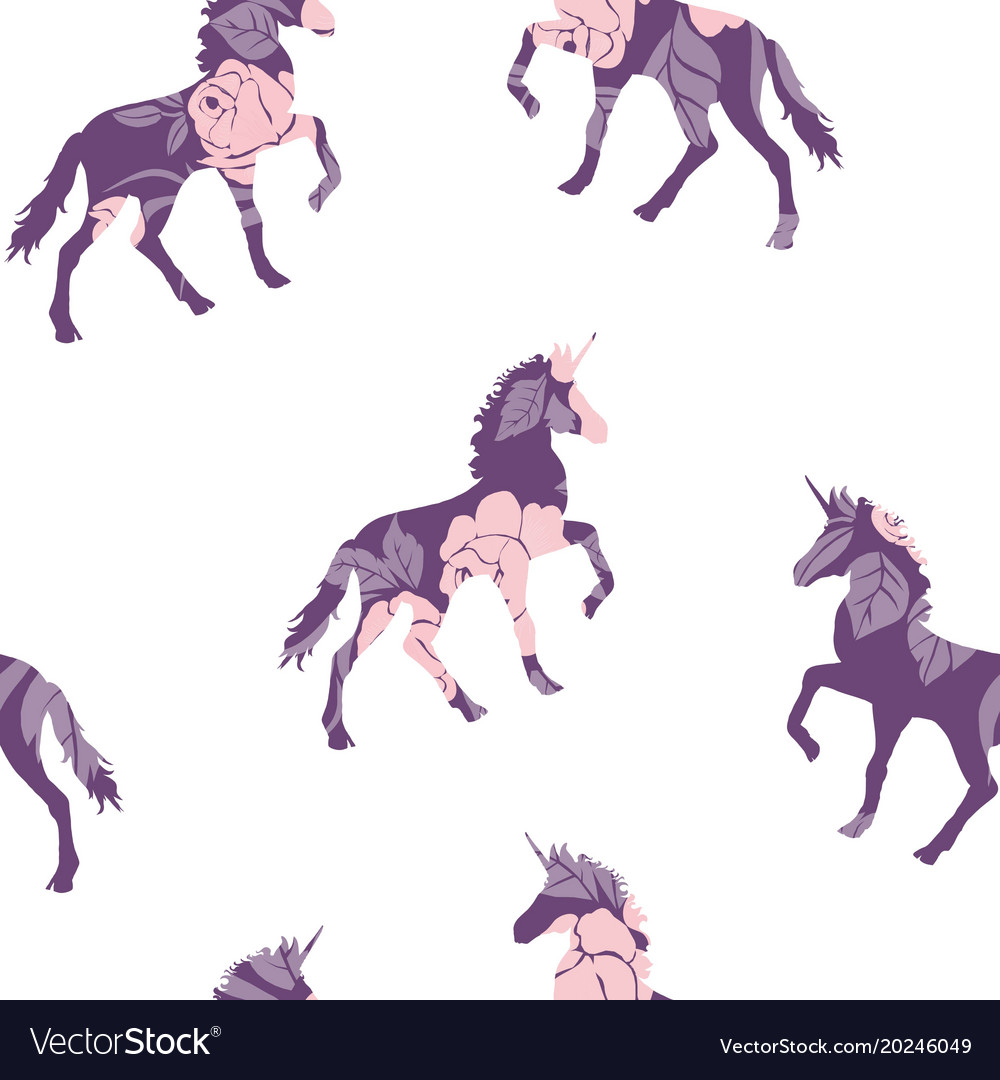 Unicorn and rainbow seamless pattern isolated