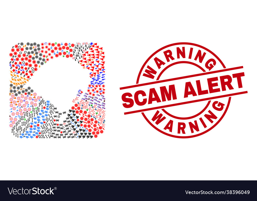 Warning scam alert stamp and rio grande do sul