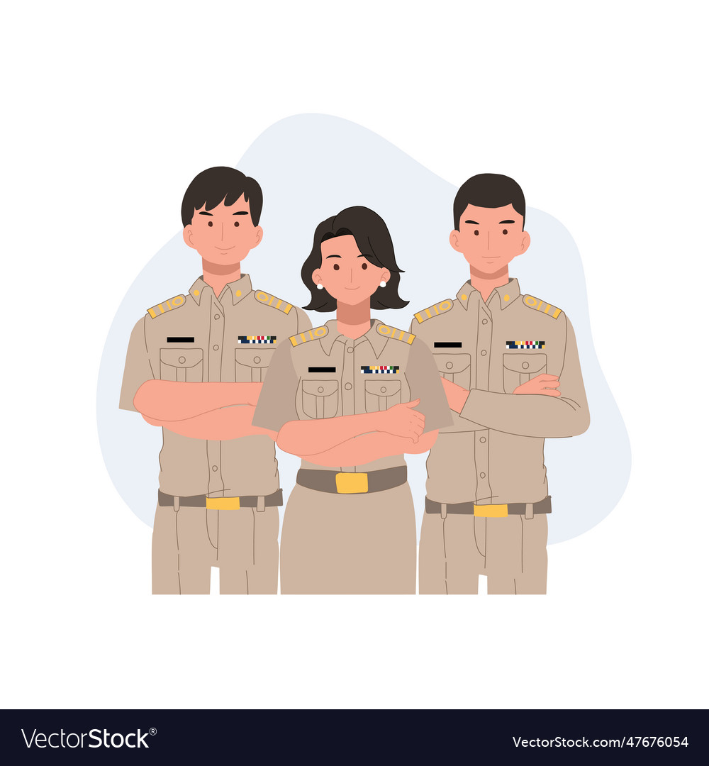 A group of people in government job wearing Vector Image