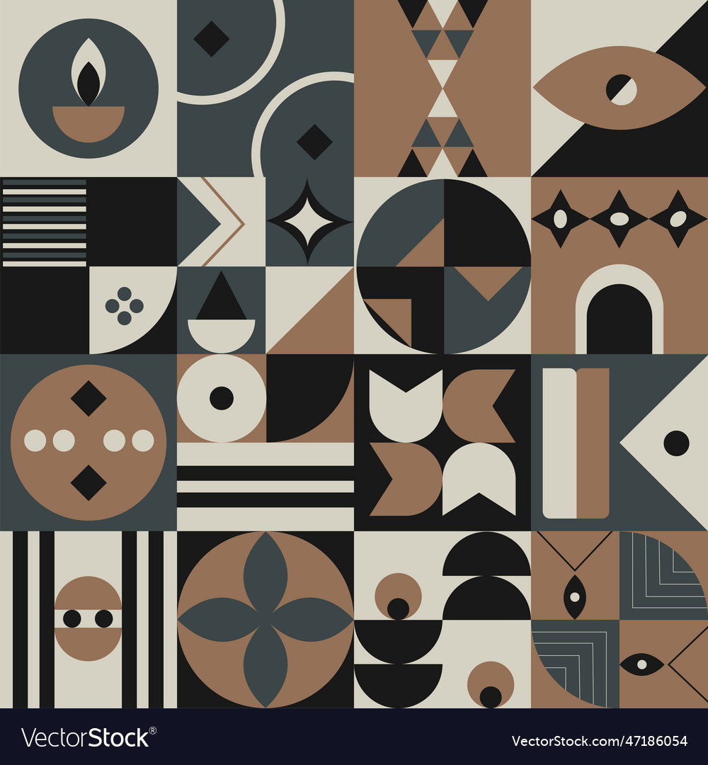 Abstract geometric pattern design in retro style