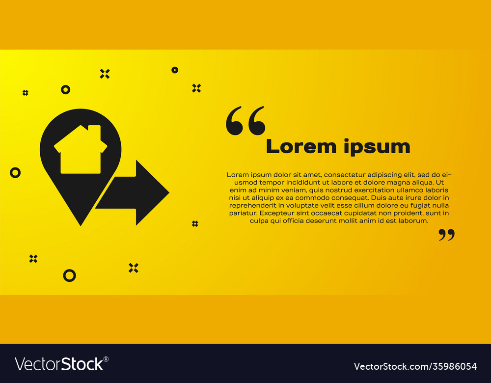 Black map pointer with house icon isolated vector image Black map pointer with house icon isolated