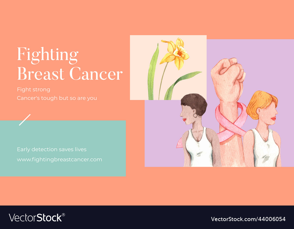 Blog header template with breast cancer