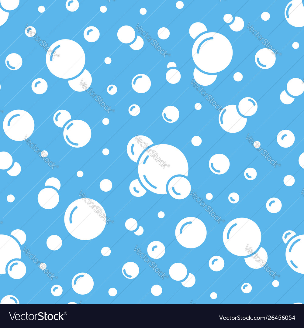 Bubbles seamless pattern with flat line vector image Bubbles seamless pattern with flat line