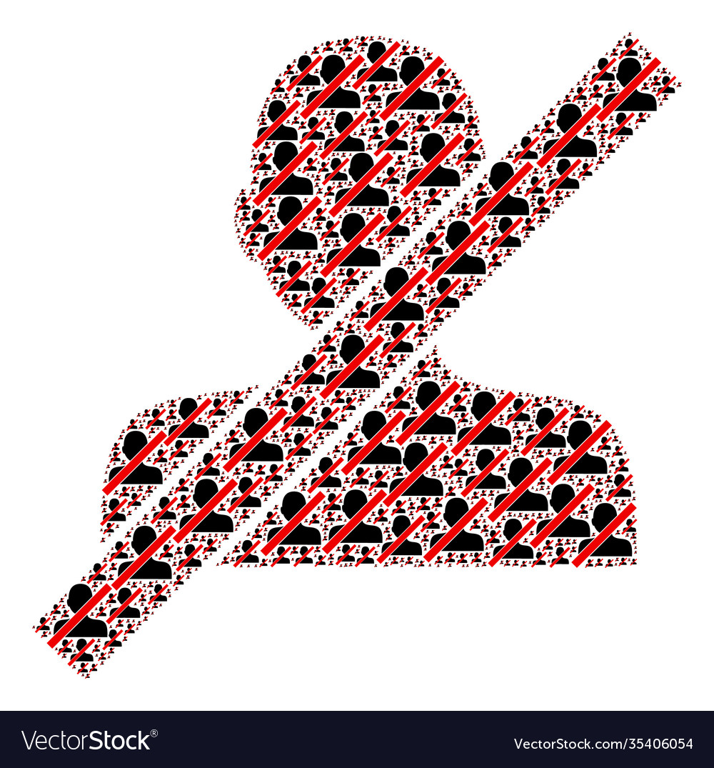 Closed man recursion collage itself icons vector image Closed man recursion collage itself icons