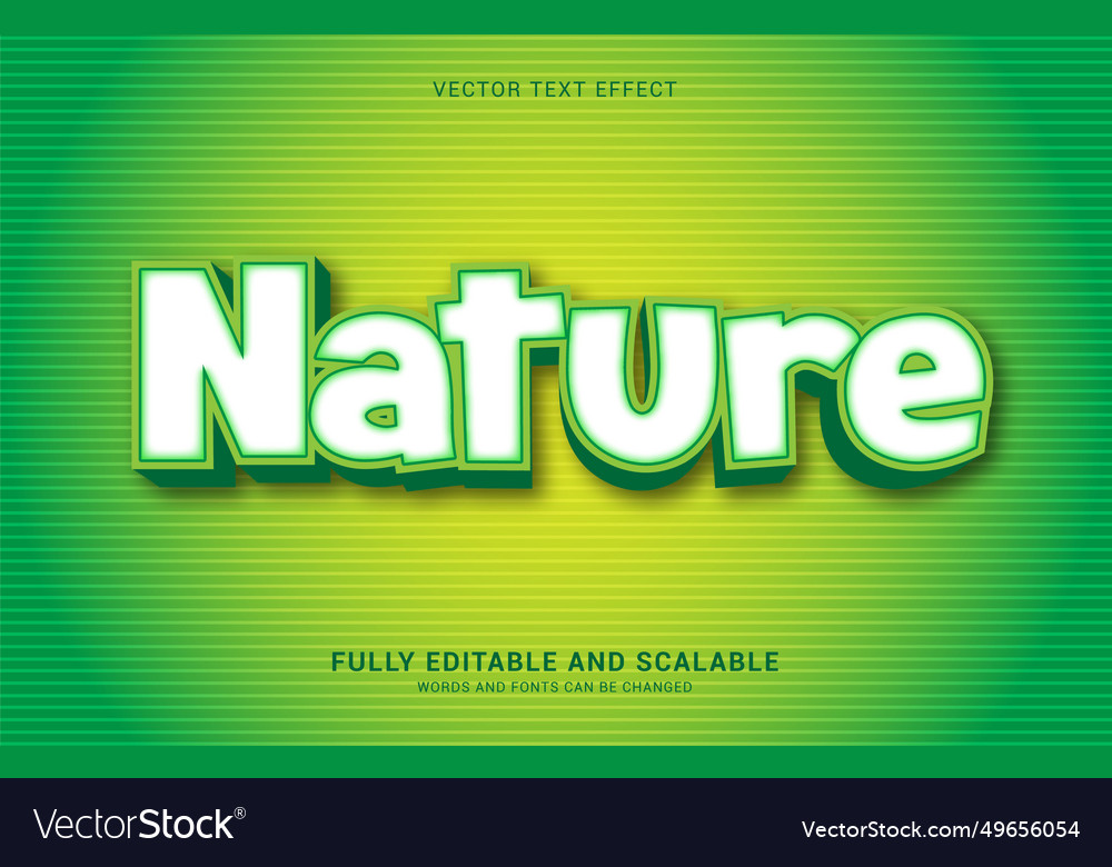 Editable text effect nature style