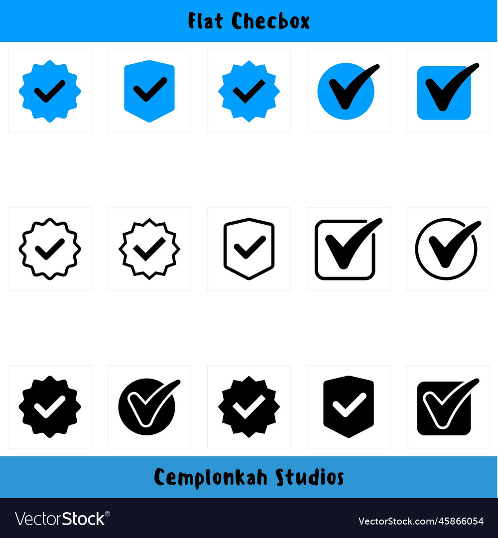 Flat checkbox vector image Flat checkbox