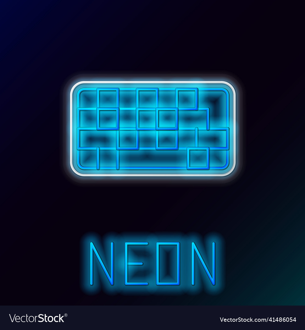 Glowing neon line computer keyboard icon isolated vector image Glowing neon line computer keyboard icon isolated