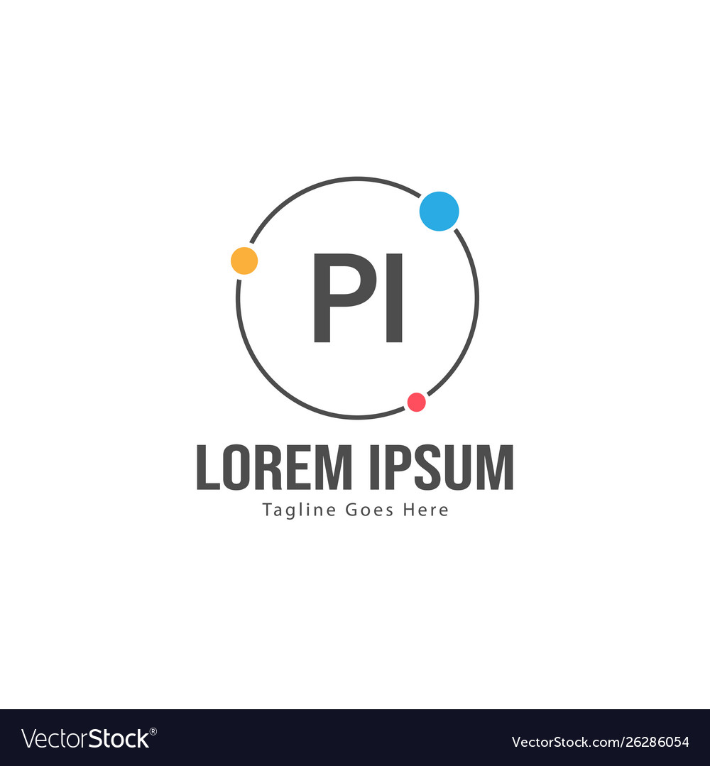 Initial pi logo template with modern frame Vector Image Initial pi logo template with modern frame