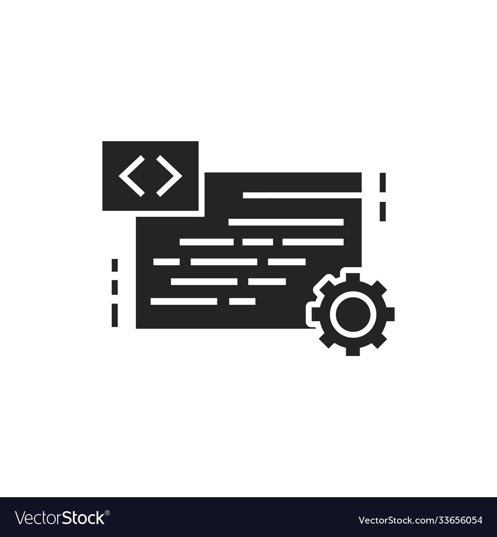 Es Kurse schwarze Glyph Icon Programmierung Codierung vector image Es Kurse schwarze Glyph Icon Programmierung Codierung