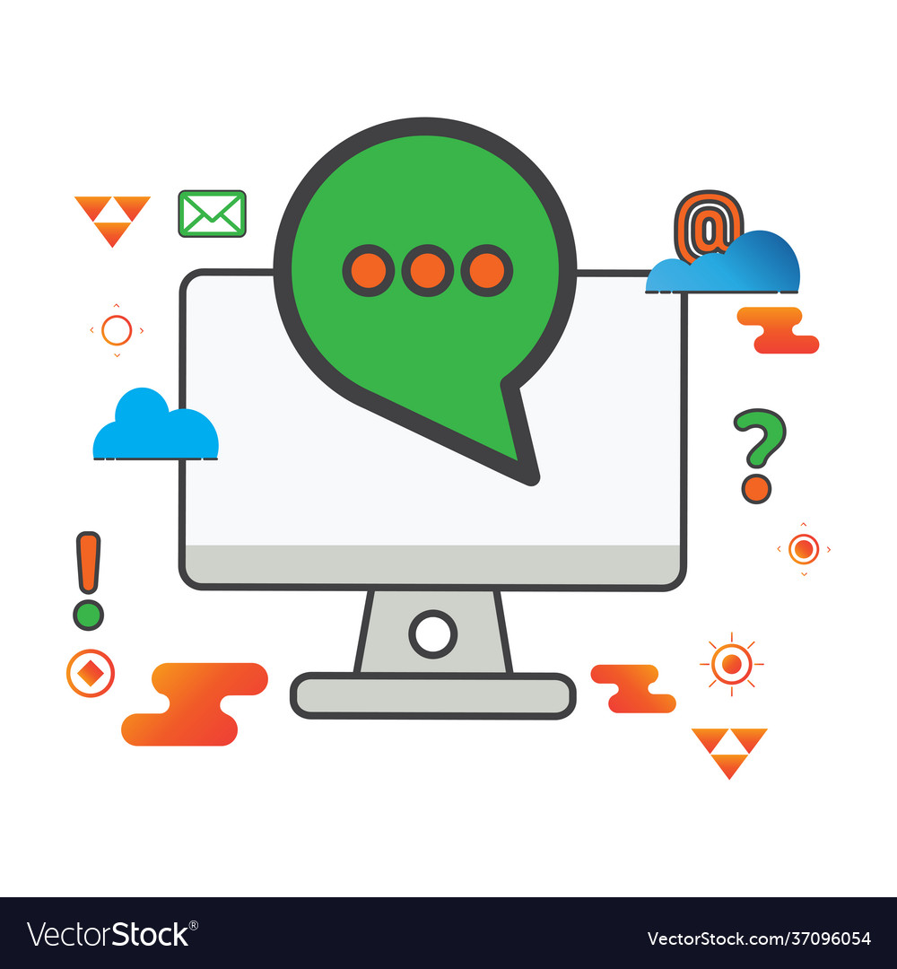 Message computer flat icon can use vector image Message computer flat icon can use