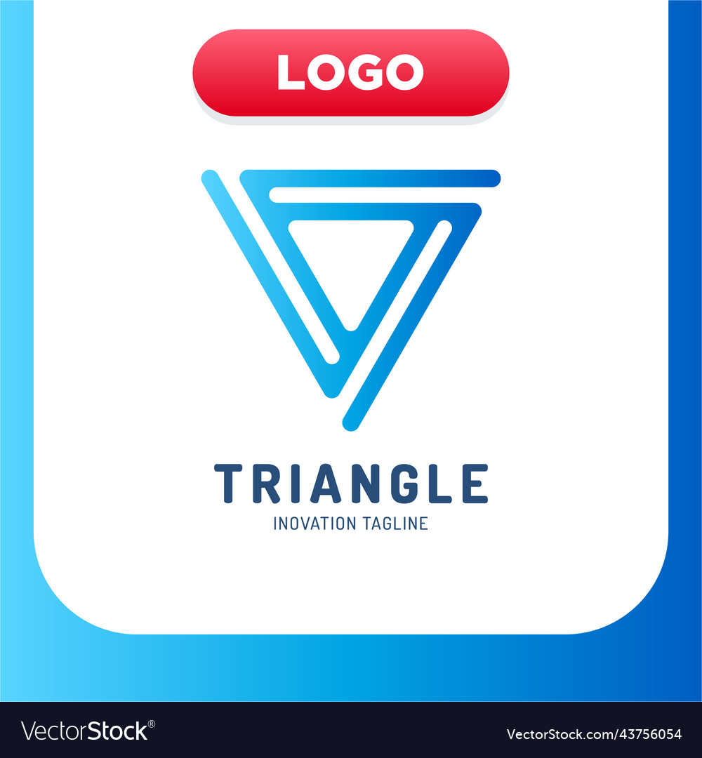 Modern and simple triangle logo in line style vector image Modern and simple triangle logo in line style