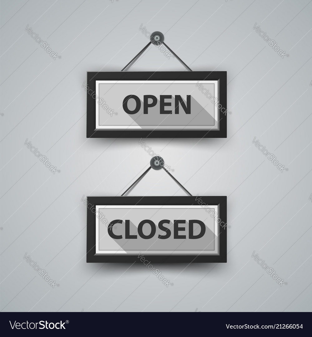 Open and closed icon with shadow