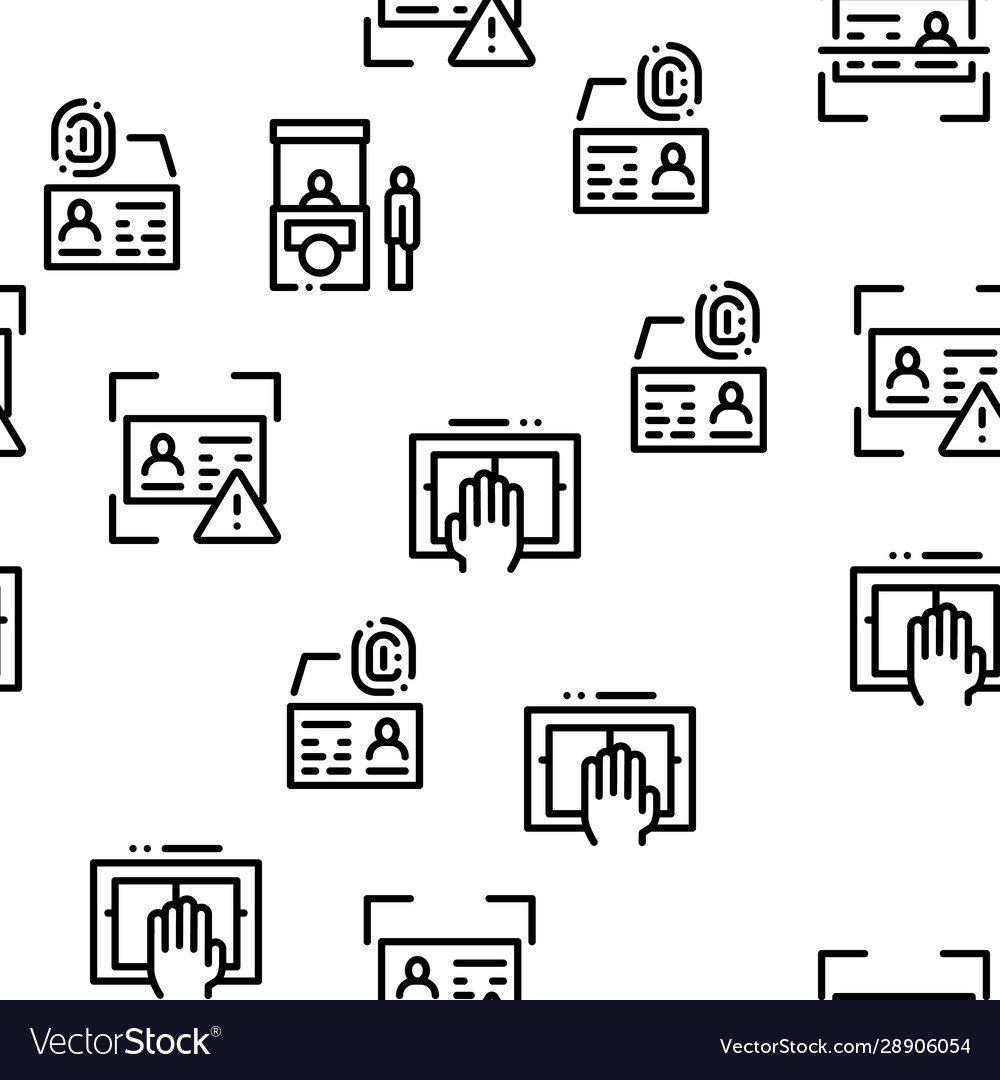 Passport control check seamless pattern vector image Passport control check seamless pattern