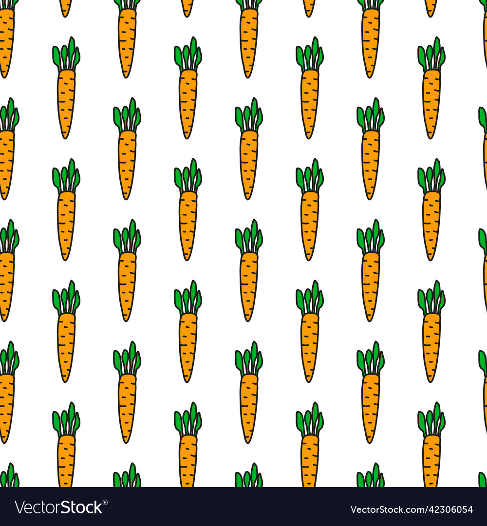 Seamless pattern with carrots vector image Seamless pattern with carrots