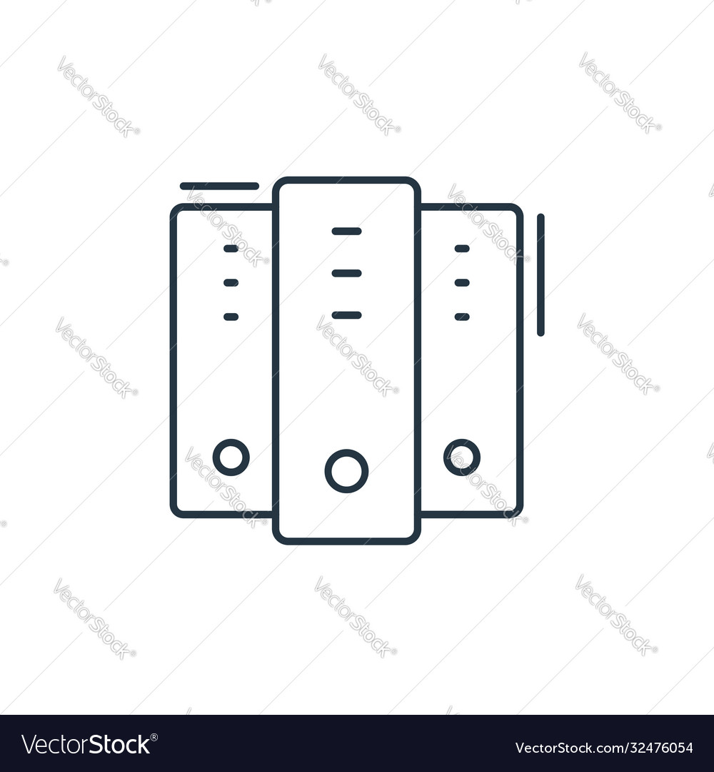 Server icon isolated on white background outline vector image Server icon isolated on white background outline