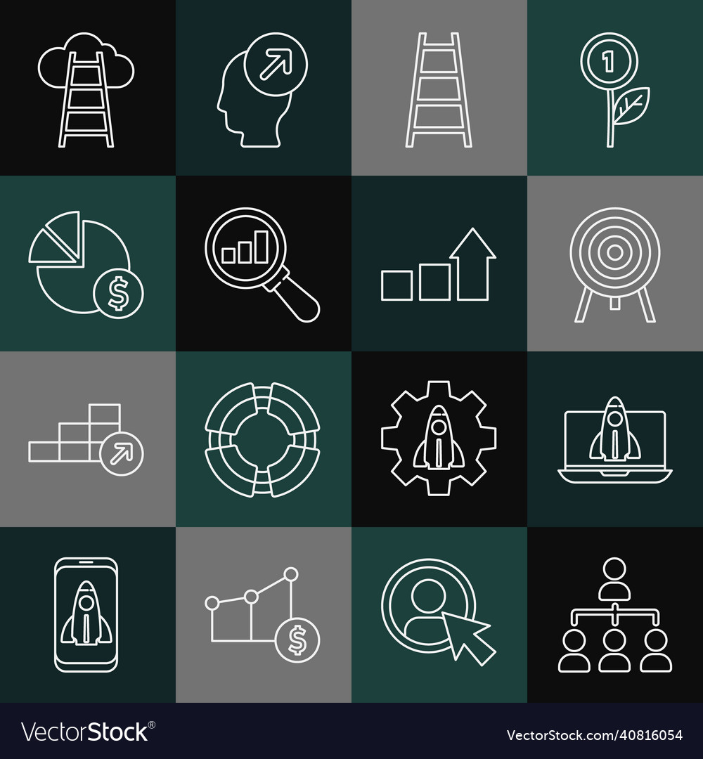 Set line hierarchy organogram chart startup