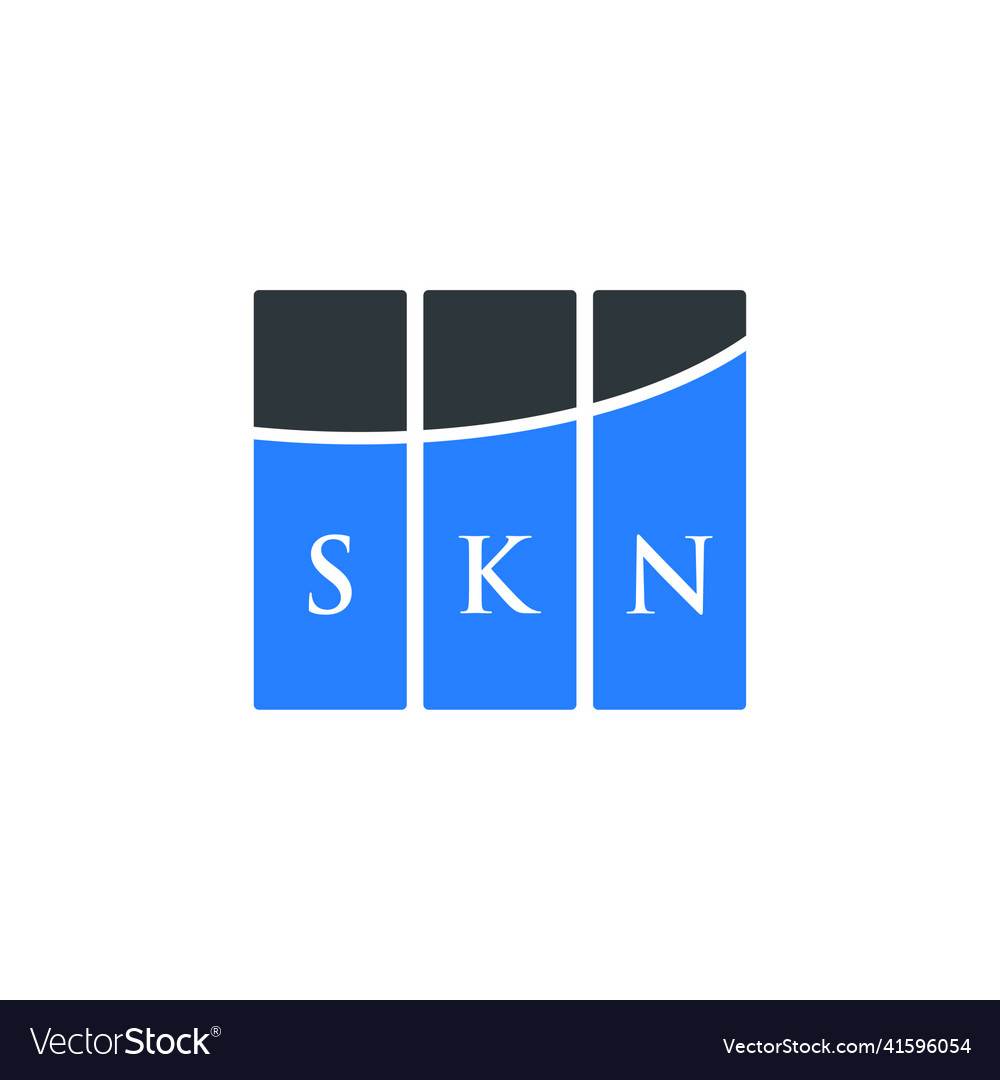 Skn letter logo design on white background