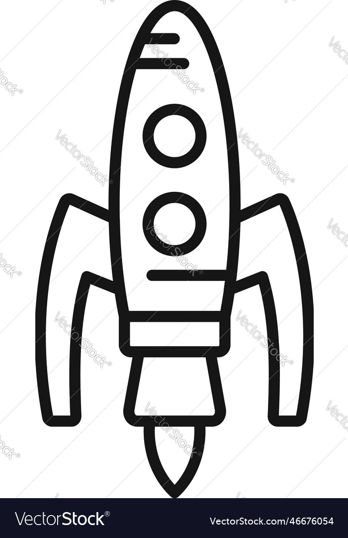 Smoke rocket icon outline space fire Royalty Free Vector