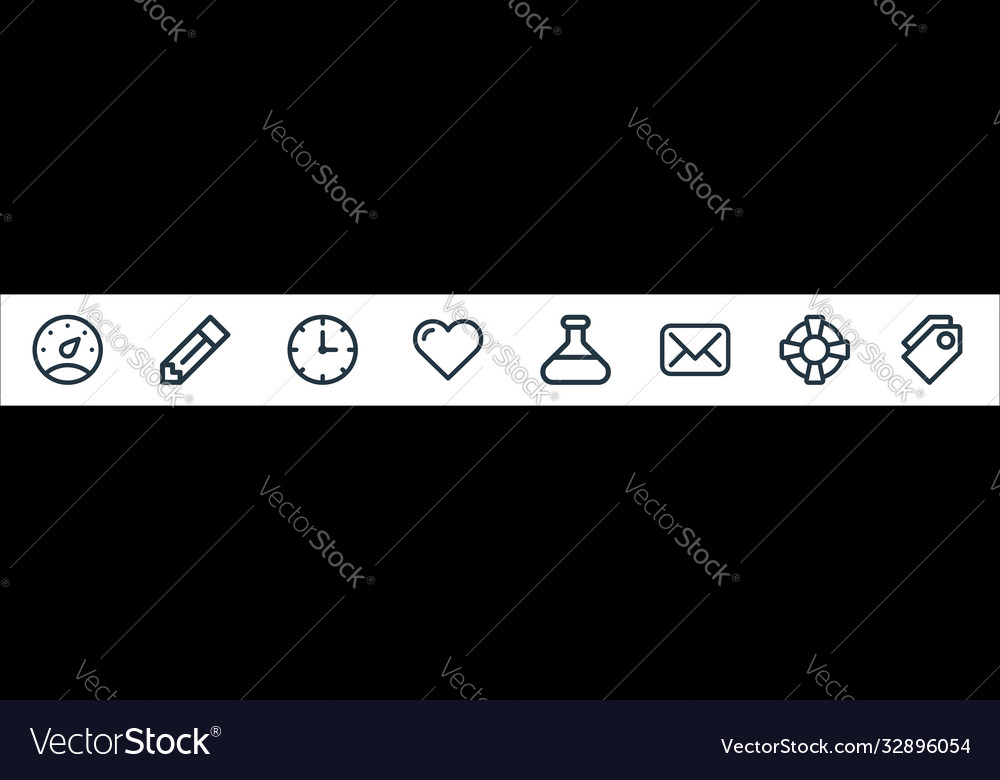 User interface line icons linear set quality vector image User interface line icons linear set quality