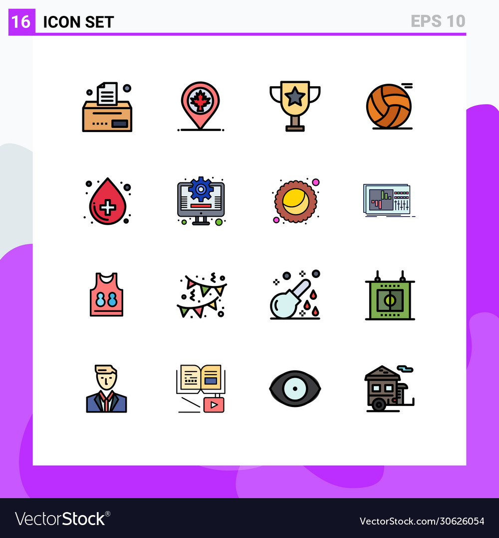 User interface pack 16 basic flat color filled