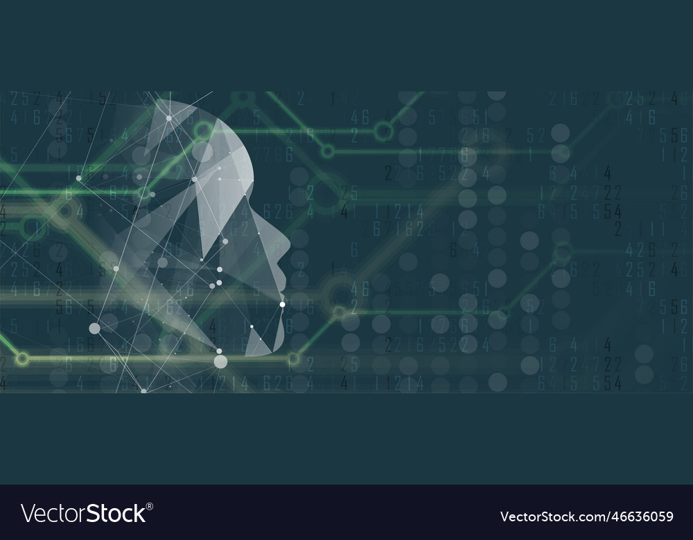 Artificial intelligence technology web background vector image Artificial intelligence technology web background