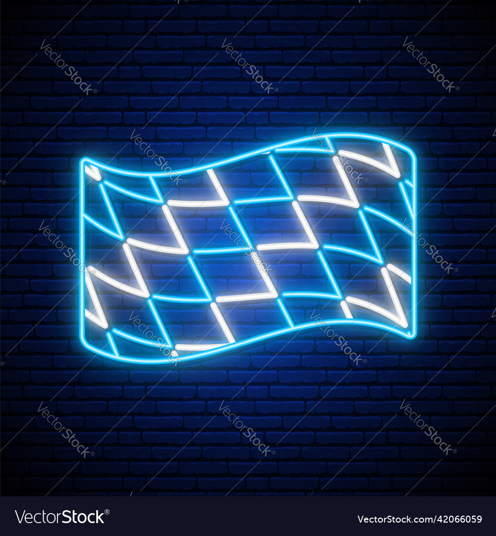 Bavarian official flag in neon style waving