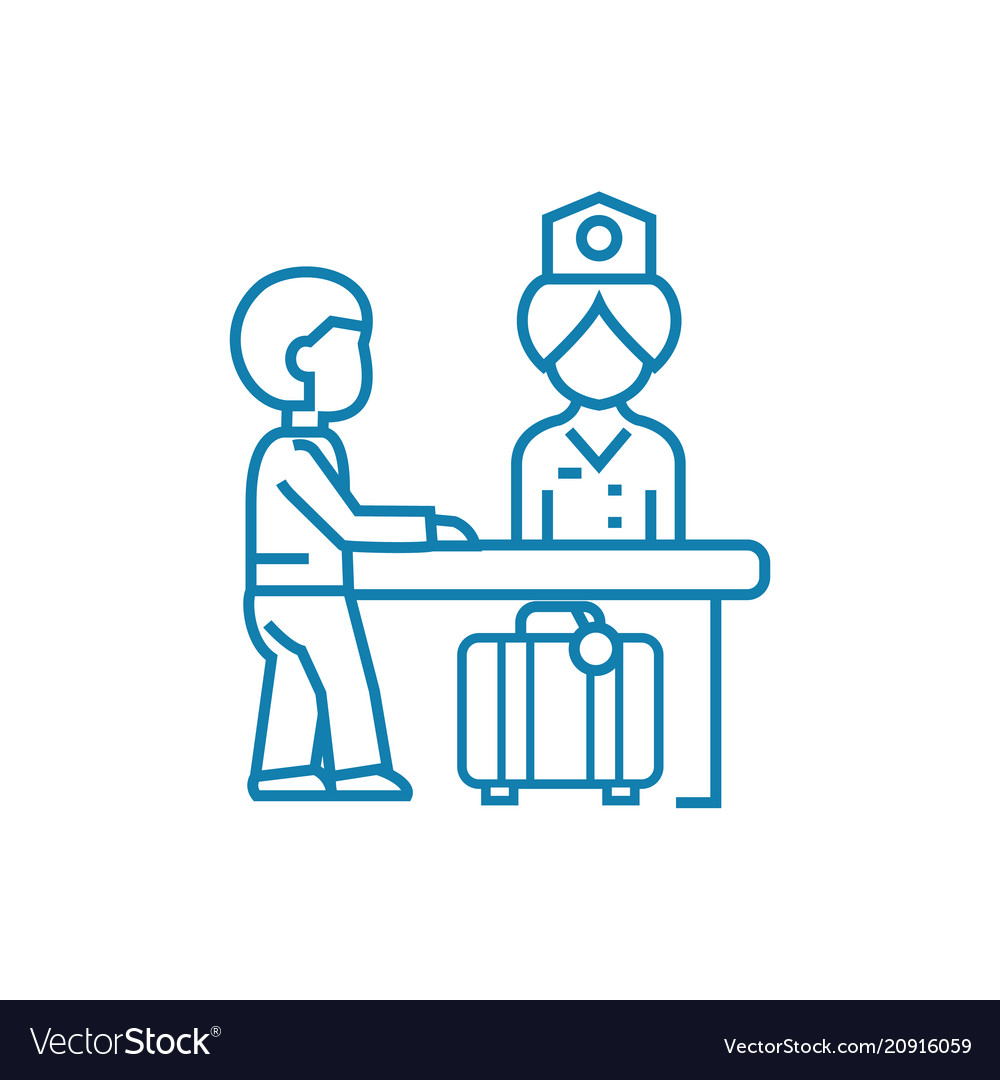 Customs control linear icon concept vector image Customs control linear icon concept
