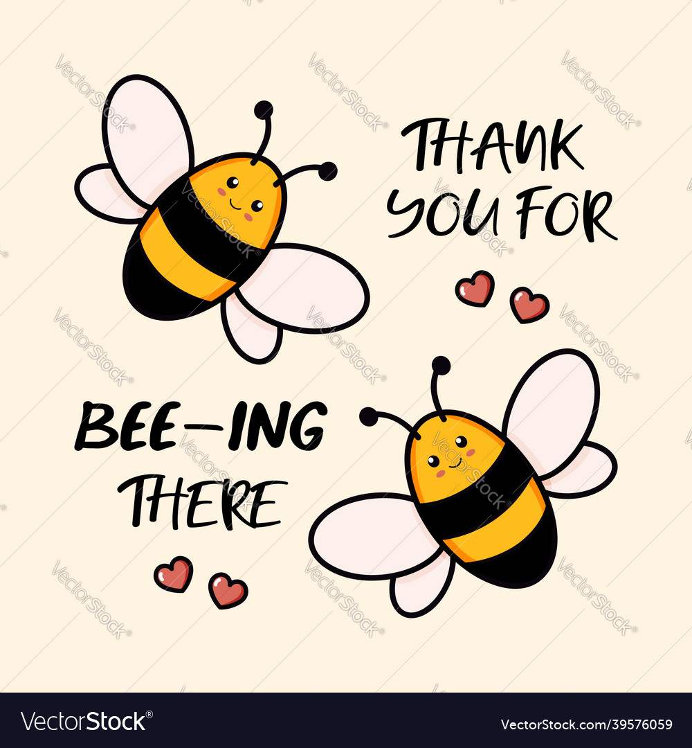 Cute Bee Thank You Card