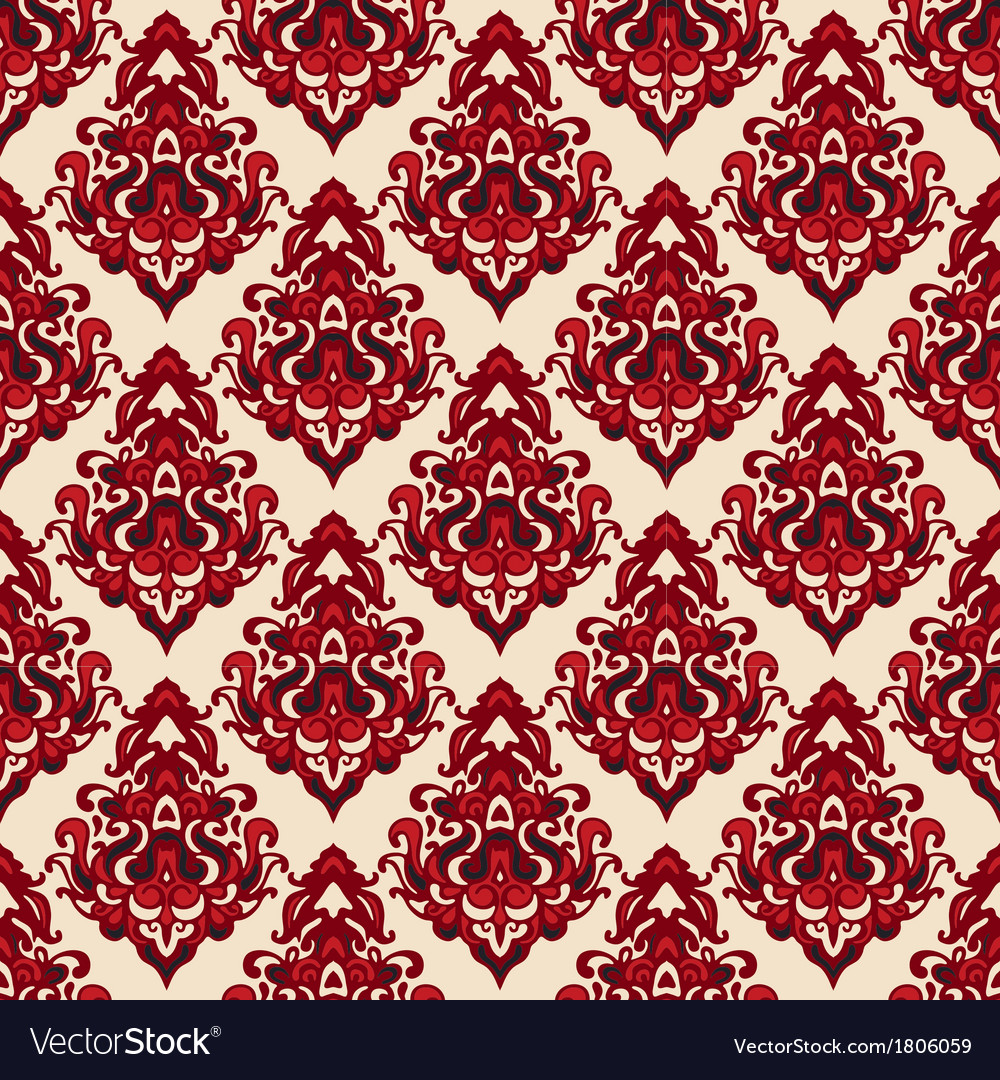 Damask seamless pattern oriental motif Royalty Free Vector