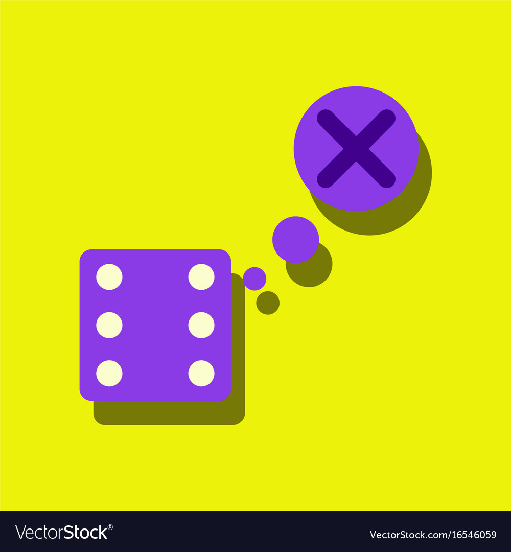 Flat icon design collection dice and x mark