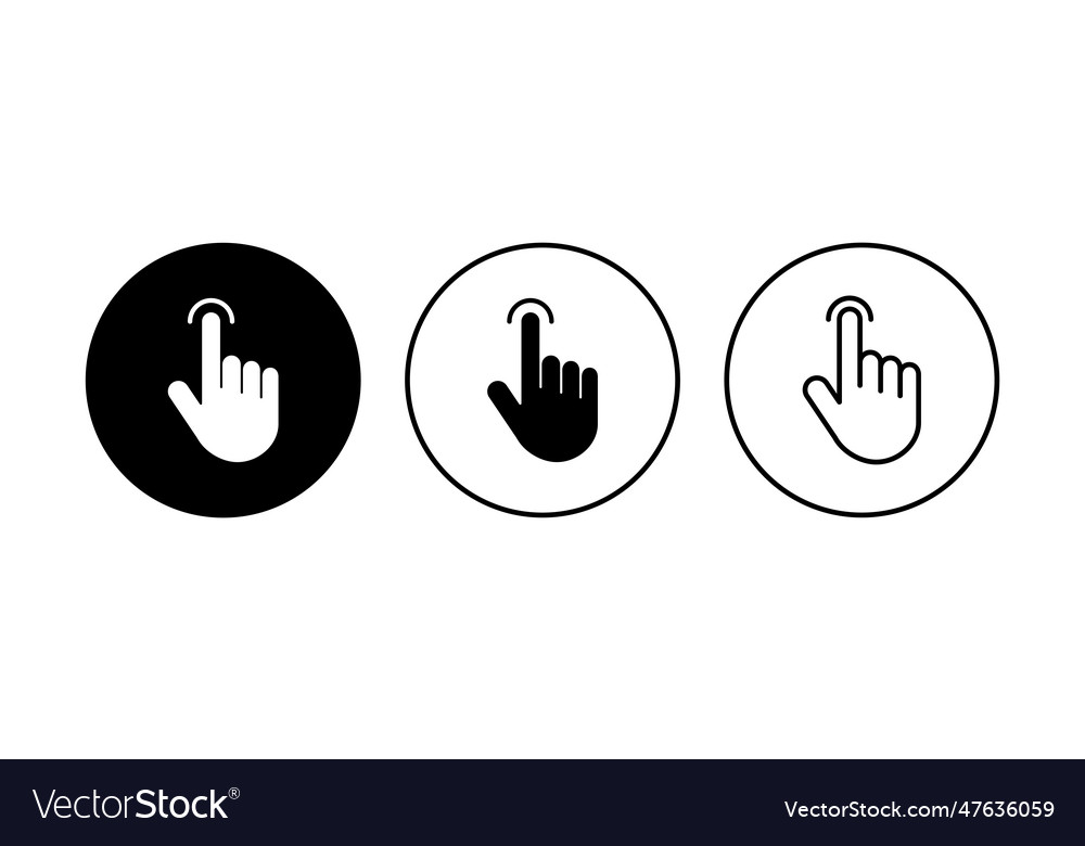 Hand Cursor Icon Set Cursor Icon Hand Cursor Vector Image