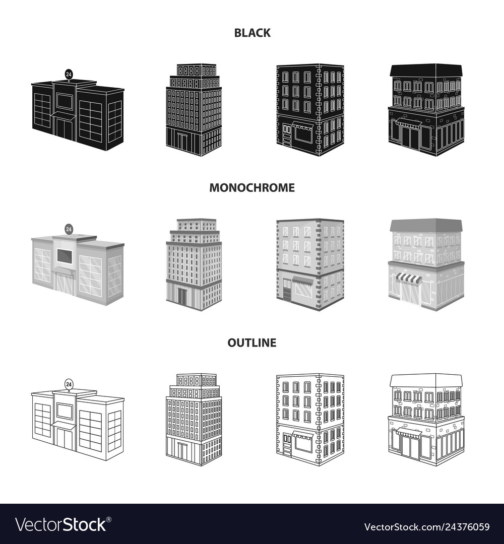 Isolated object of construction and building vector image Isolated object of construction and building