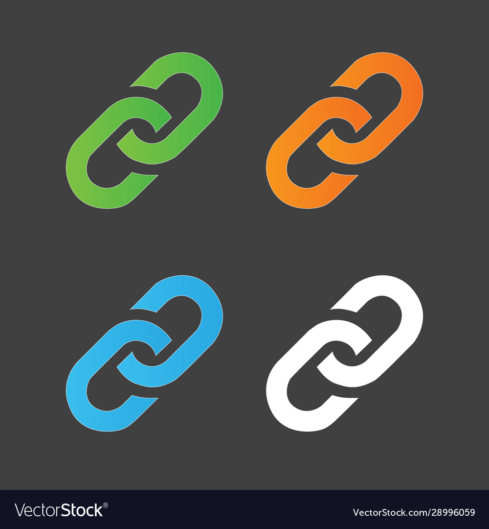 Link icon colorful set hyperlink chain symbol