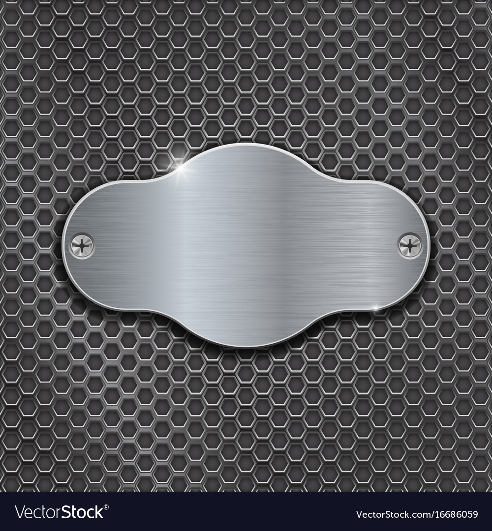 Metal decorative plate on iron perforated Vector Image