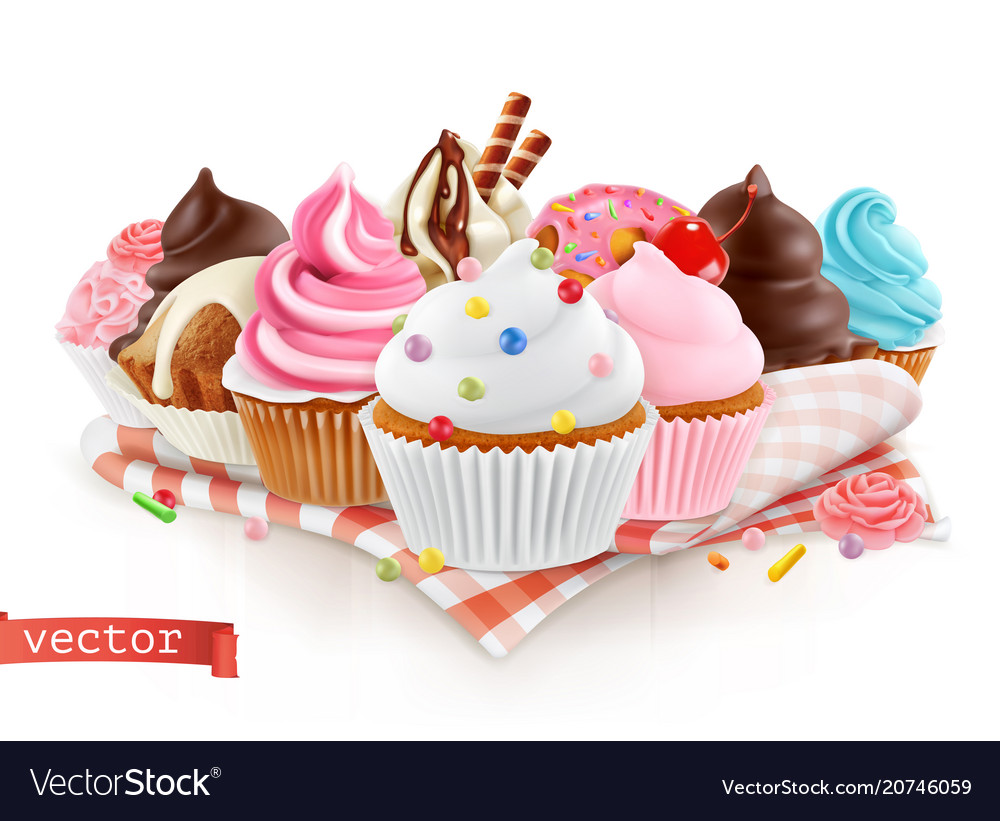 Pastry shop confectionery sweet dessert cake vector image Pastry shop confectionery sweet dessert cake