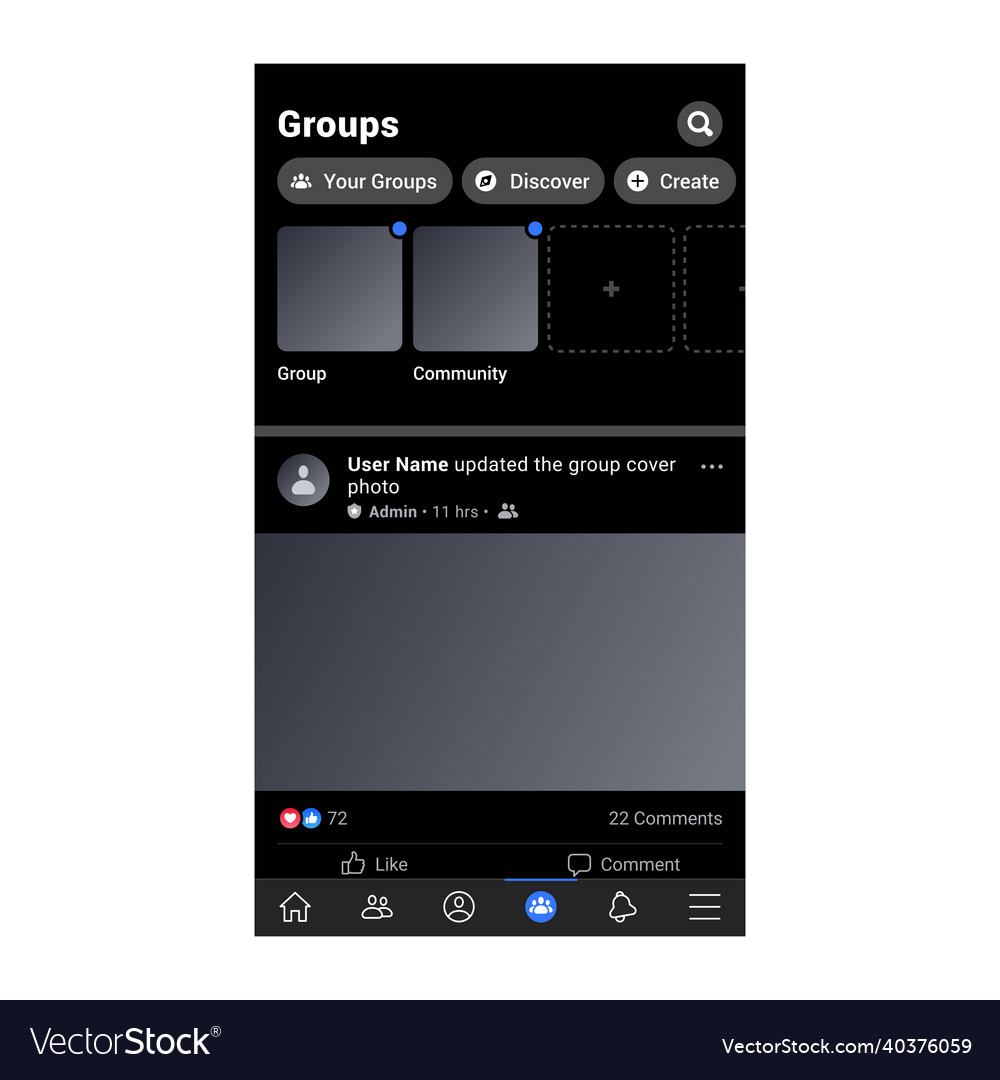 Screen interface in social media application