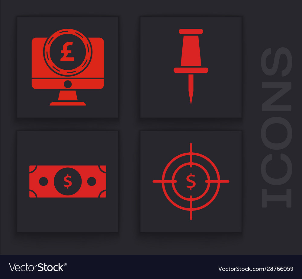 Set target with dollar symbol computer monitor